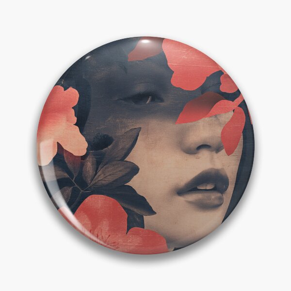 Item preview, Dark Floral Woman Portrait | Red Roses Dramatic Art Print designed and sold by VUK VESOVIC.