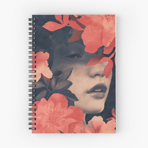 Item preview, Dark Floral Woman Portrait | Red Roses Dramatic Art Print designed and sold by VUK VESOVIC.