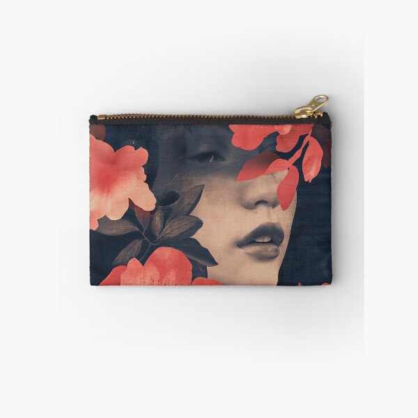 Item preview, Dark Floral Woman Portrait | Red Roses Dramatic Art Print designed and sold by VUK VESOVIC.