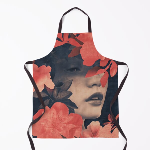 Item preview, Dark Floral Woman Portrait | Red Roses Dramatic Art Print designed and sold by VUK VESOVIC.