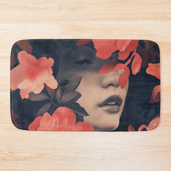 Item preview, Dark Floral Woman Portrait | Red Roses Dramatic Art Print designed and sold by VUK VESOVIC.