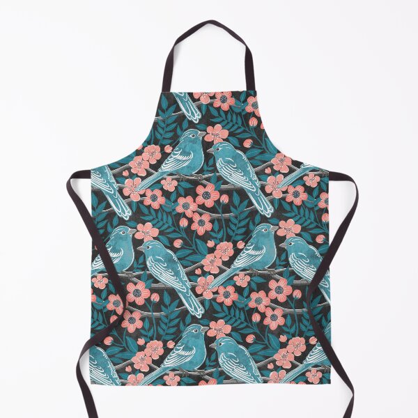 Item preview, Birds in Teal Blue and Coral Pink with Grunge Texture designed and sold by micklyn.