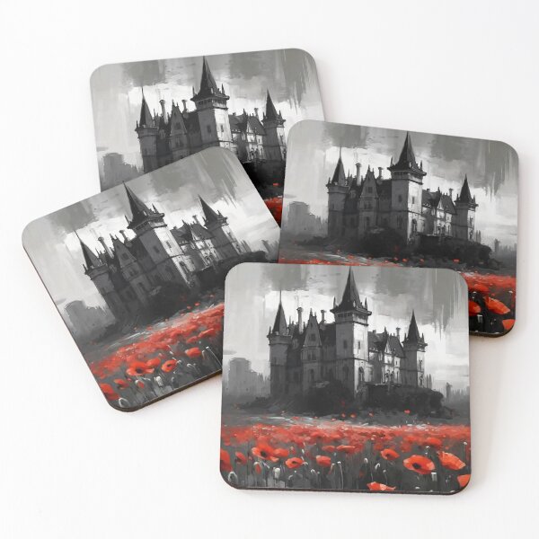 Item preview, Gothic Castle with red flowers designed and sold by cr6zym1nd.