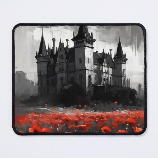 Item preview, Gothic Castle with red flowers designed and sold by cr6zym1nd.