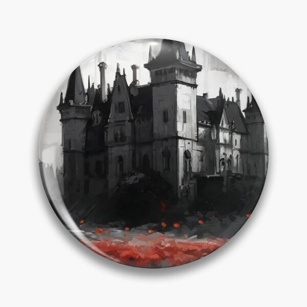 Item preview, Gothic Castle with red flowers designed and sold by cr6zym1nd.