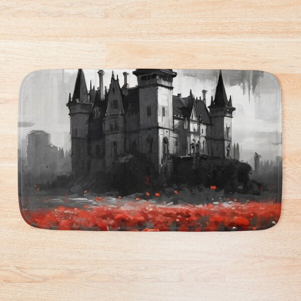 Item preview, Gothic Castle with red flowers designed and sold by cr6zym1nd.