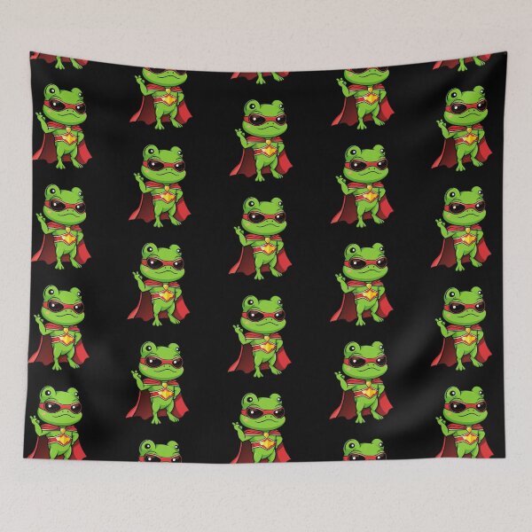 Item preview, Chibi Superhero Frog Mascot designed and sold by ThatBBStore.