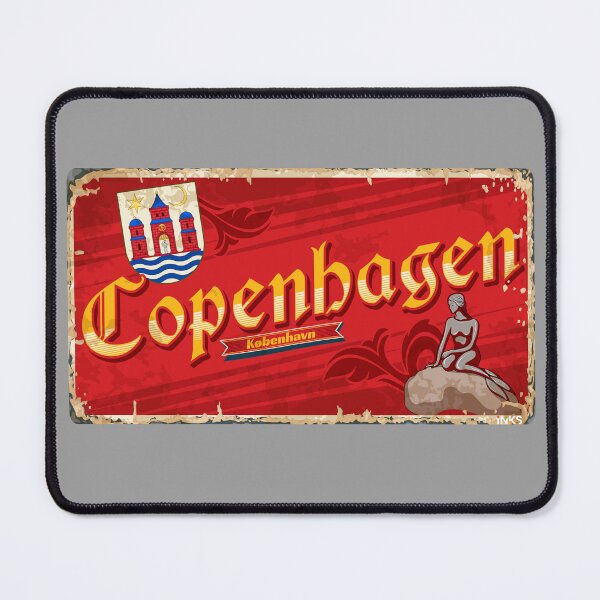 Item preview, City of COPENHAGEN Denmark Flag Sticker T-Shirt 01 designed and sold by LocationInks.
