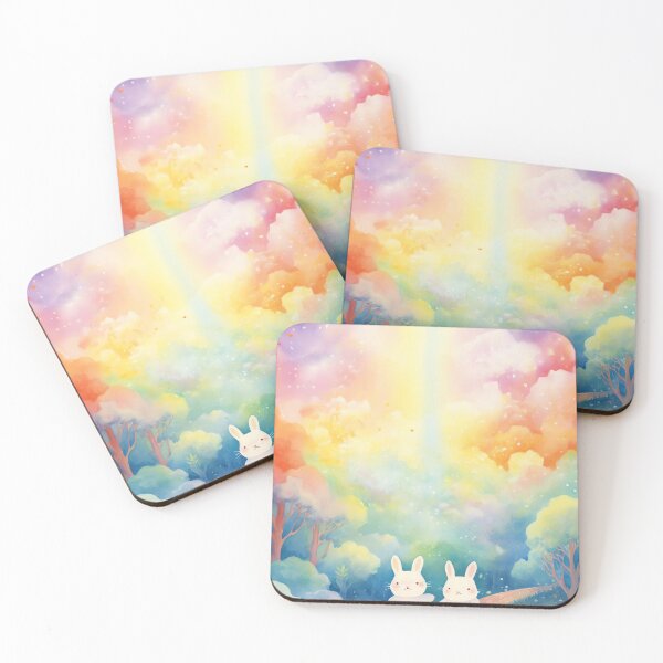 Item preview, Whimsical Rainbow Bunnies designed and sold by cute-animals99.