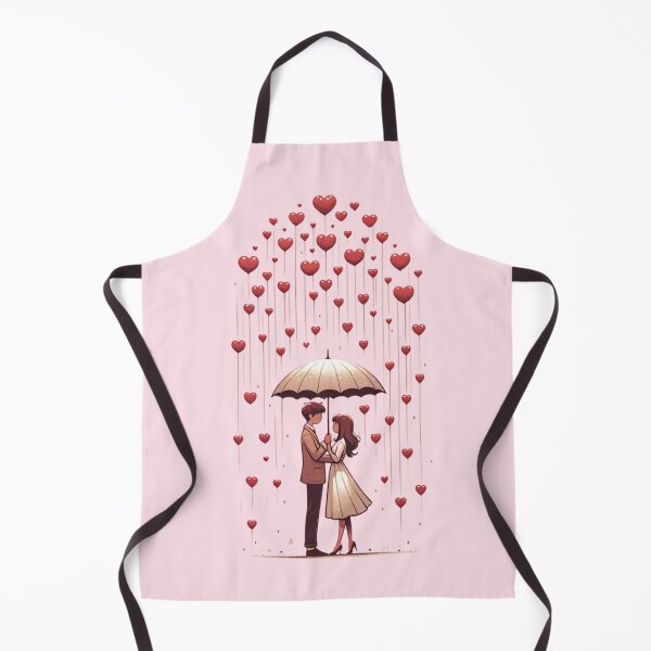 Item preview, Romantic Couple Under Umbrella, Love Heart Rain designed and sold by Hibiskusmond.