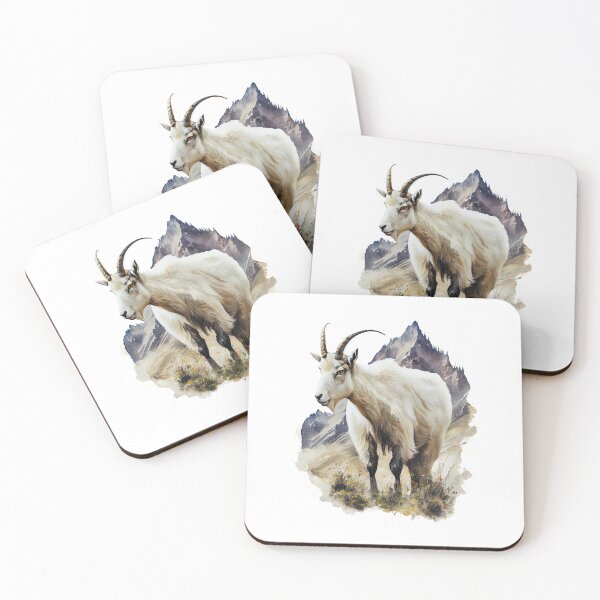 Item preview, Majestic Mountain Goat Wildlife Collection - Watercolor Art | Digital Art designed and sold by Peek-Designs.