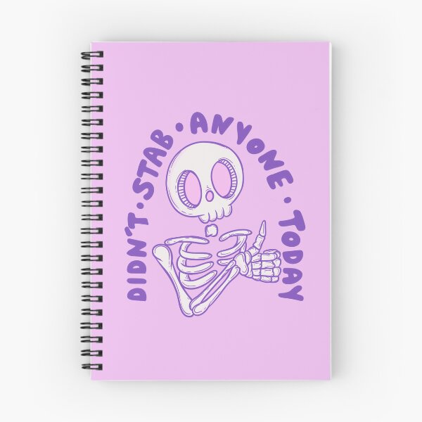 Item preview, Didn’t stab anyone today - thumbs up skeleton designed and sold by Jess.a.creates.