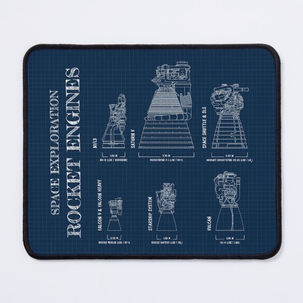 Item preview, Rocket Engines comparison. Space Exploration (Navy Blueprint) designed and sold by BGALAXY.