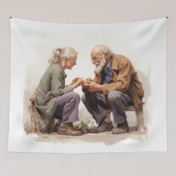 Item preview, Aging couple chatting designed and sold by vkittipoom.