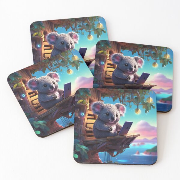 Item preview, Title: "Neon Haven: Koala's Cosmic Arcade" designed and sold by Especiallyforu.