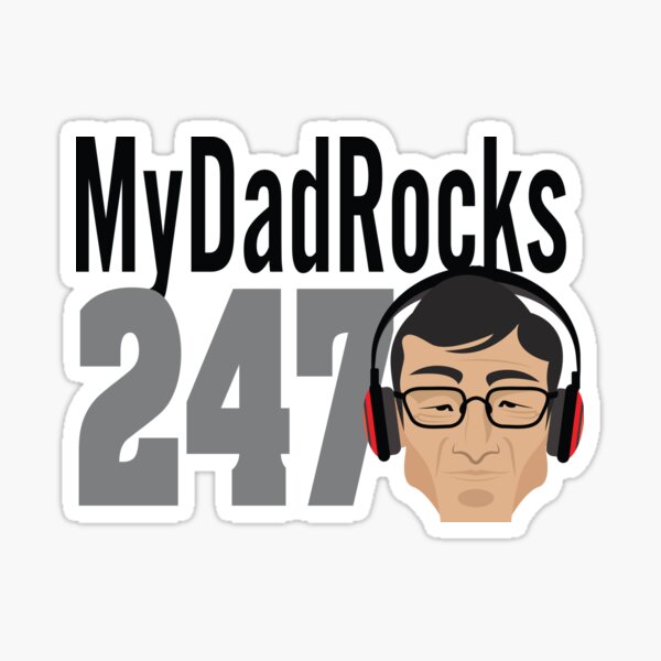 My Dad Rocks 24/7 - Silver Sticker