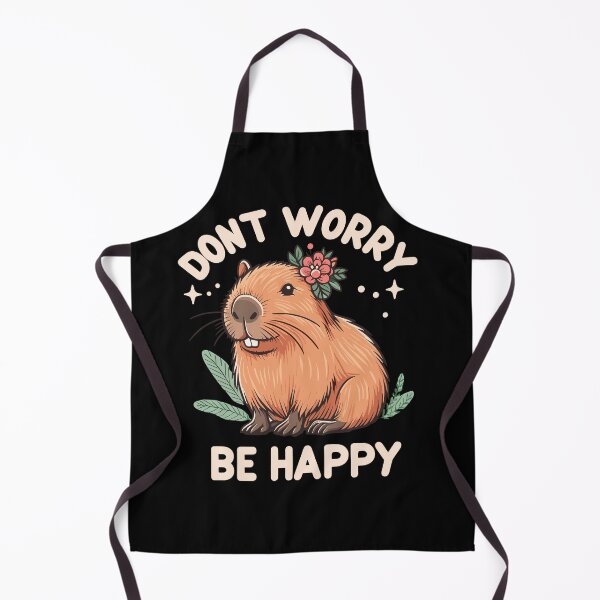 Item preview, Floral Capybara Dont Worry Be Happy Capy designed and sold by EmeraldeaArt.