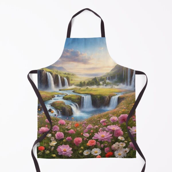 Item preview, Imaginary Peaceful Meadow with Waterfalls designed and sold by LunarNebula.