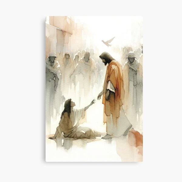 Item preview, Woman Healed by Jesus designed and sold by FaithArtCrea.