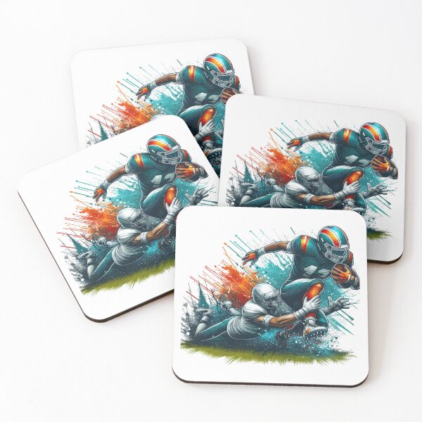 Item preview, "A stunning moment of intercepting and tackling the ball in an American football game."...  Watercolor designed and sold by PaintMeWorld.