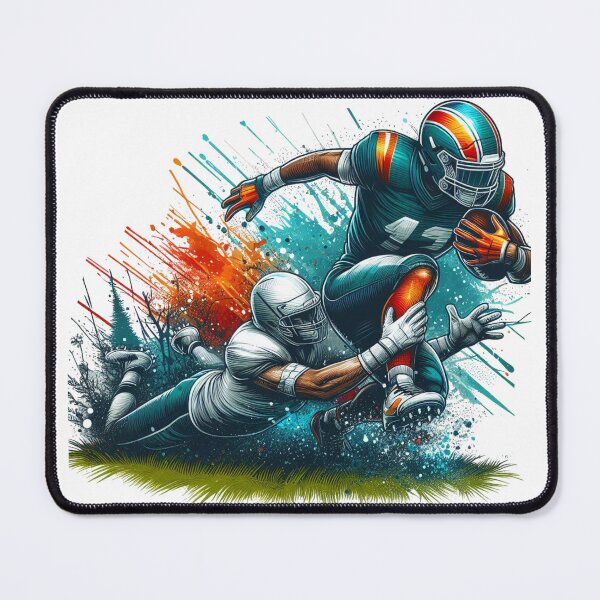 Item preview, "A stunning moment of intercepting and tackling the ball in an American football game."... Watercolor designed and sold by PaintMeWorld.