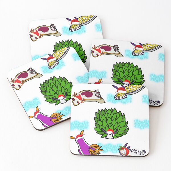Item preview, Nudibranchs in holiday hats  designed and sold by Whatdoesmilosee.