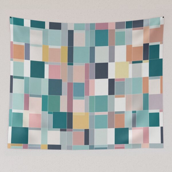 Item preview, big color block pattern lite pastel tone designed and sold by JangmiHorang.