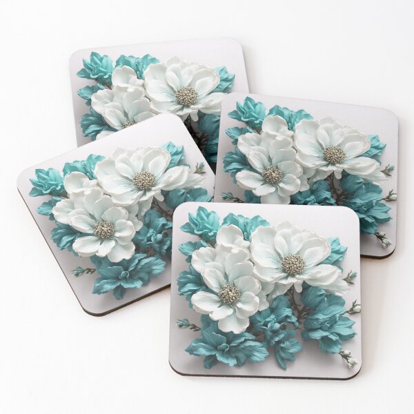 Item preview, Imaginary Beautiful Teal Flower designed and sold by LunarNebula.