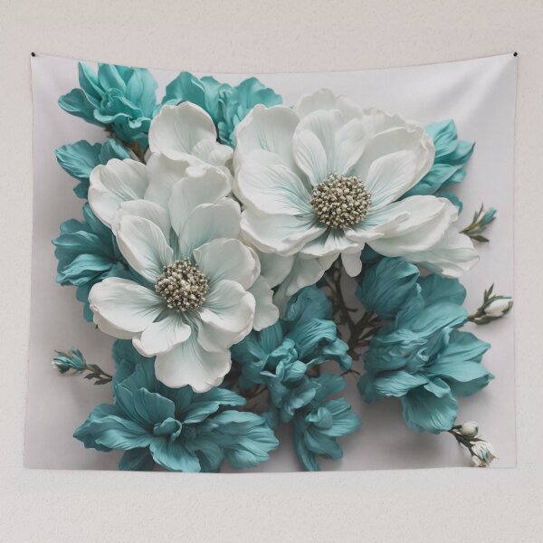 Item preview, Imaginary Beautiful Teal Flower designed and sold by LunarNebula.