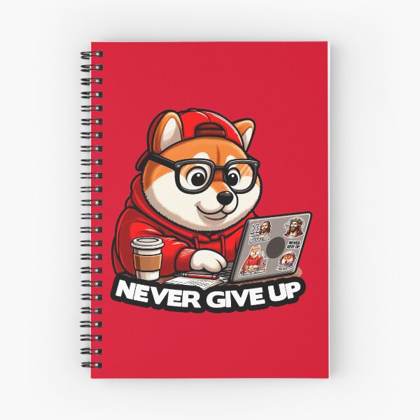 Item preview, Never Give Up Shiba Inu Dog Laptop Homework Hardworking Study Hard designed and sold by plushism.