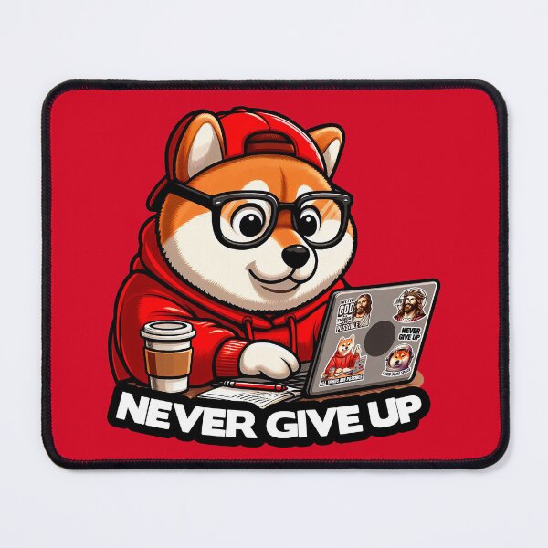 Item preview, Never Give Up Shiba Inu Dog Laptop Homework Hardworking Study Hard designed and sold by plushism.