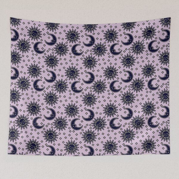 Item preview, purple sun and moon celestial print designed and sold by dottiedigitals.