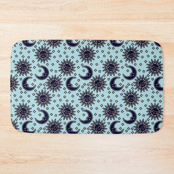 Item preview, blue sun and moon with faces designed and sold by dottiedigitals.
