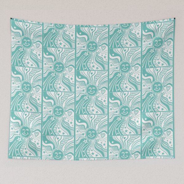 Item preview, Sun Print - Greeny Blue Background designed and sold by Helen McCartney Designs.