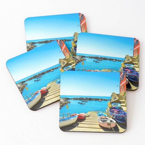 Item preview, Riomaggiore village, boats and sea. Cinque Terre, Ligury, Italy designed and sold by Stefano Orazzini.