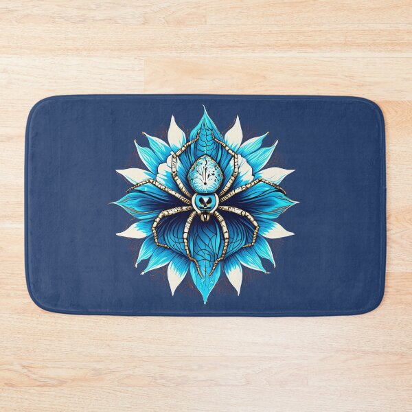 Item preview, spider building its webs over a blue rose for women and men designed and sold by Firas Aljazzar.