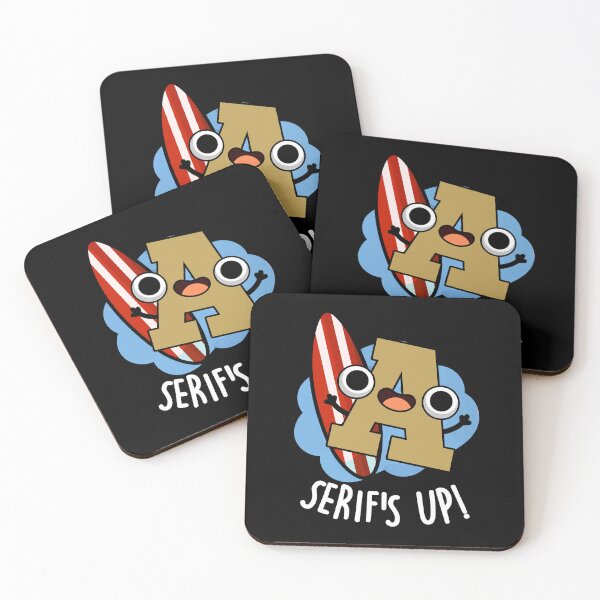 Item preview, Serifs Up Funny Font Type Puns (Dark BG) designed and sold by punnybone.