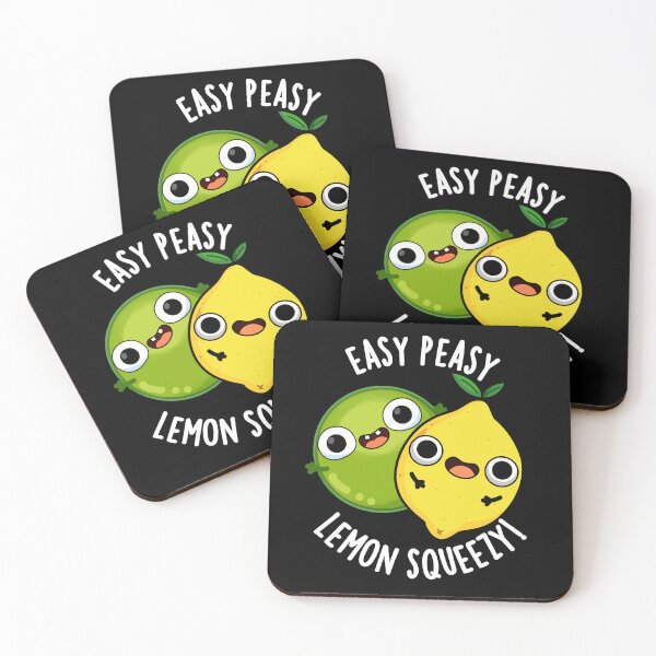 Item preview, Easy Peasy Lemon Squeezy Funny Fruit Puns (Dark BG) designed and sold by punnybone.