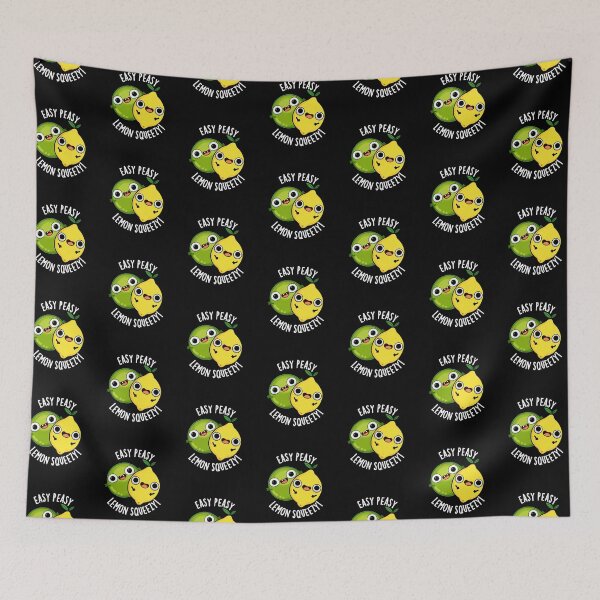 Item preview, Easy Peasy Lemon Squeezy Funny Fruit Puns (Dark BG) designed and sold by punnybone.