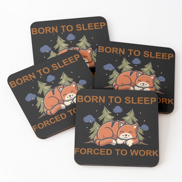 Item preview, born to work sleep forced to work cat designed and sold by SaNNty.