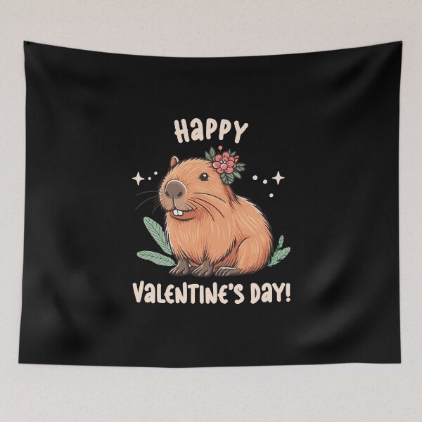 Item preview, Sending Capybara Love: Happy Valentines Day designed and sold by EmeraldeaArt.