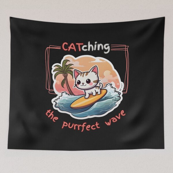 Item preview, catching the perfect wave-cat designed and sold by BandM Jos-Wilias.