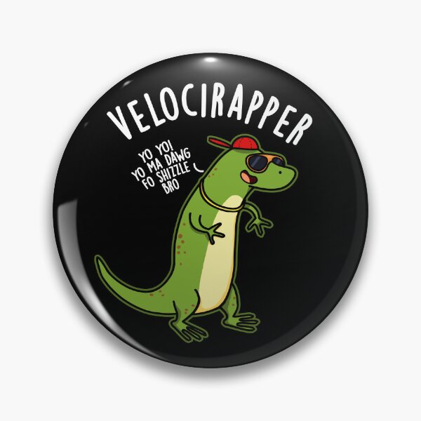 Item preview, Veloci-rapper Funny Dinosaur Puns (Dark BG) designed and sold by punnybone.