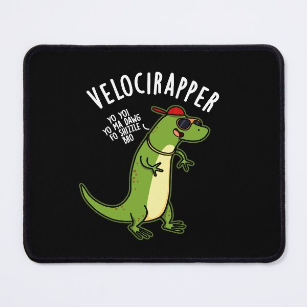 Item preview, Veloci-rapper Funny Dinosaur Puns (Dark BG) designed and sold by punnybone.