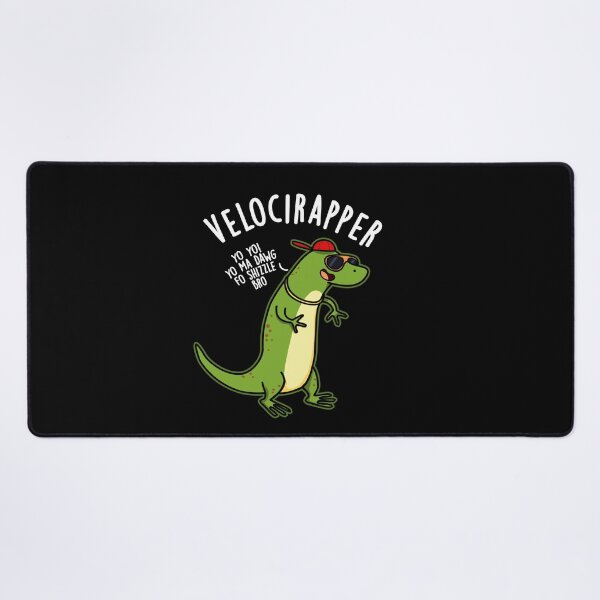 Item preview, Veloci-rapper Funny Dinosaur Puns (Dark BG) designed and sold by punnybone.
