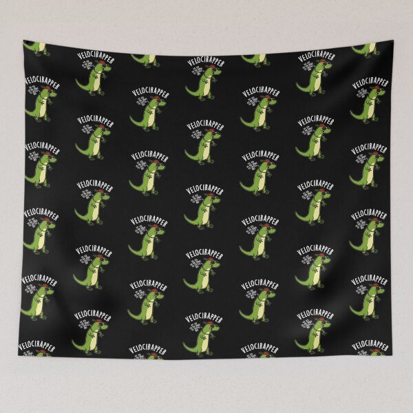 Item preview, Veloci-rapper Funny Dinosaur Puns (Dark BG) designed and sold by punnybone.