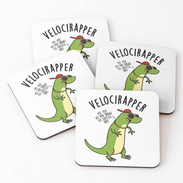 Item preview, Veloci-rapper Funny Dinosaur Puns designed and sold by punnybone.