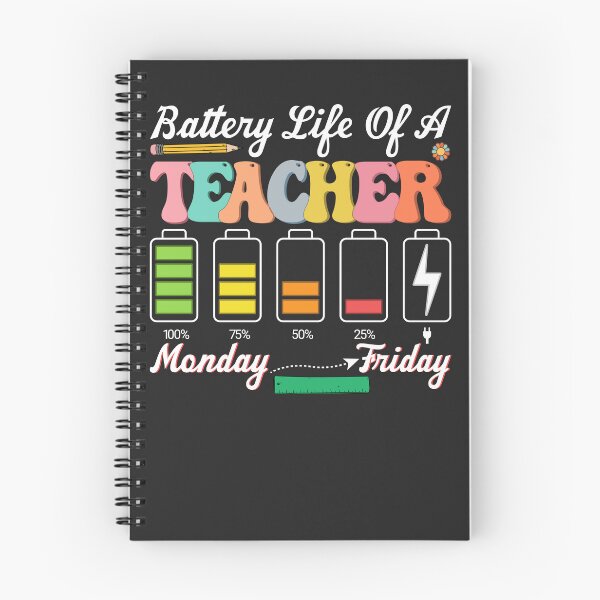 Item preview, Funny Battery life of a teacher Monday TO Friday Teachers Day Vintage  designed and sold by roboartpixel.