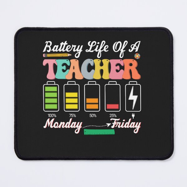 Item preview, Funny Battery life of a teacher Monday TO Friday Teachers Day Vintage designed and sold by roboartpixel.