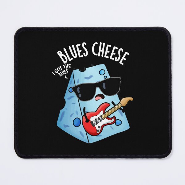 Item preview, Blues Cheese Funny Food Puns (Dark BG) designed and sold by punnybone.